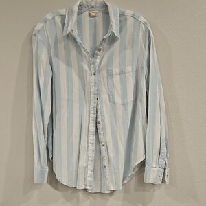 Billabong Blue and White Casual Button Down Shirt